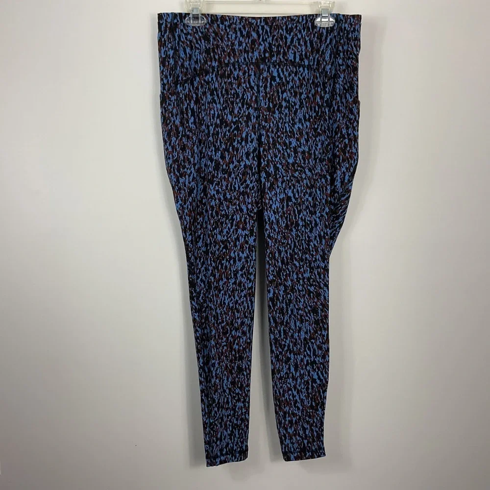 Lululemon Base Pace High Rise Tight Leggings Women Size 14 Blue Brown Black